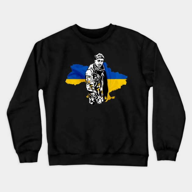 Glory to Ukraine. Peace for Ukraine - Ukrainian soldier hero. Crewneck Sweatshirt by Tee Shop